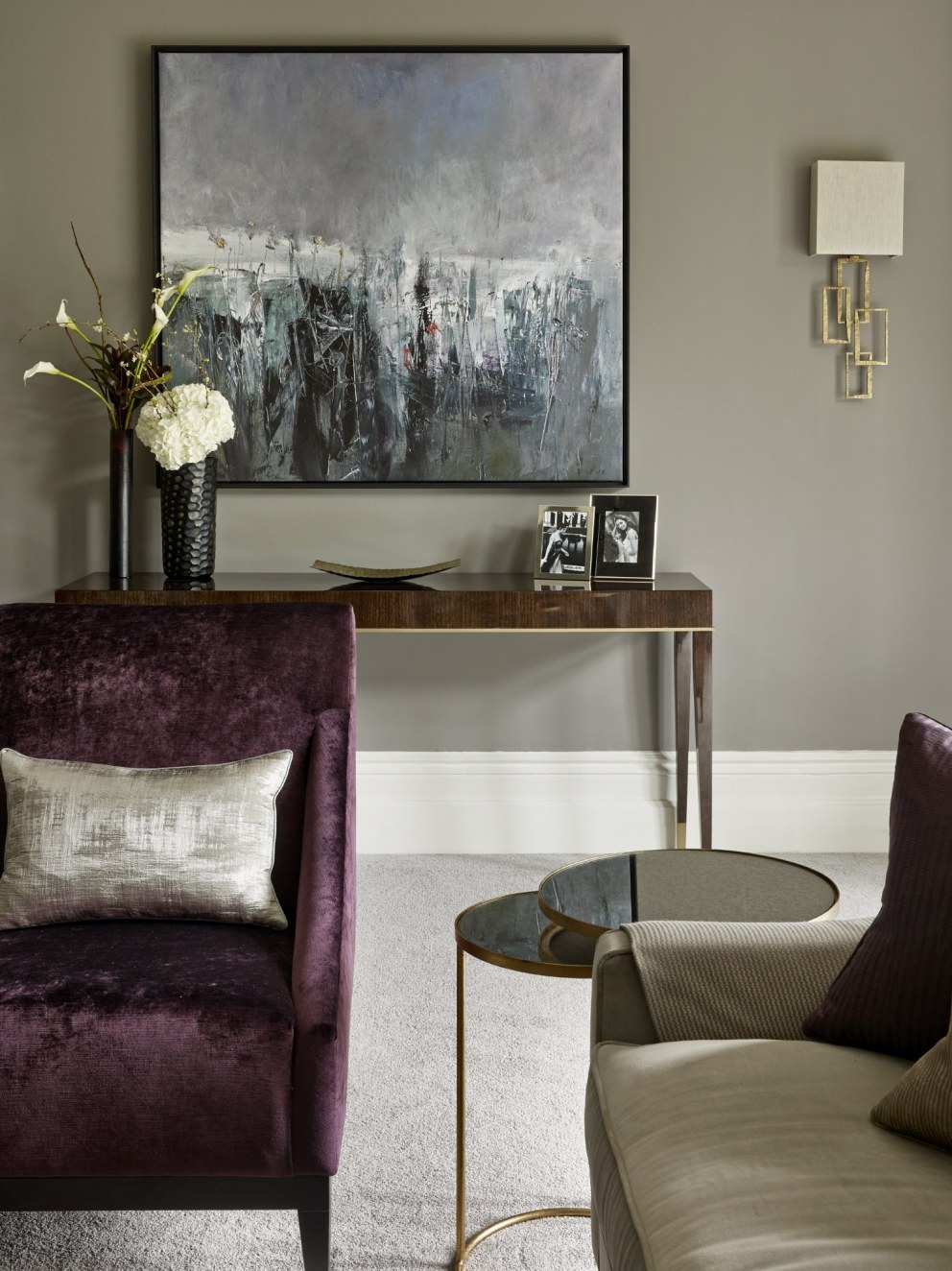 Glamorous formal reception room | Bespoke console | Interior Designers
